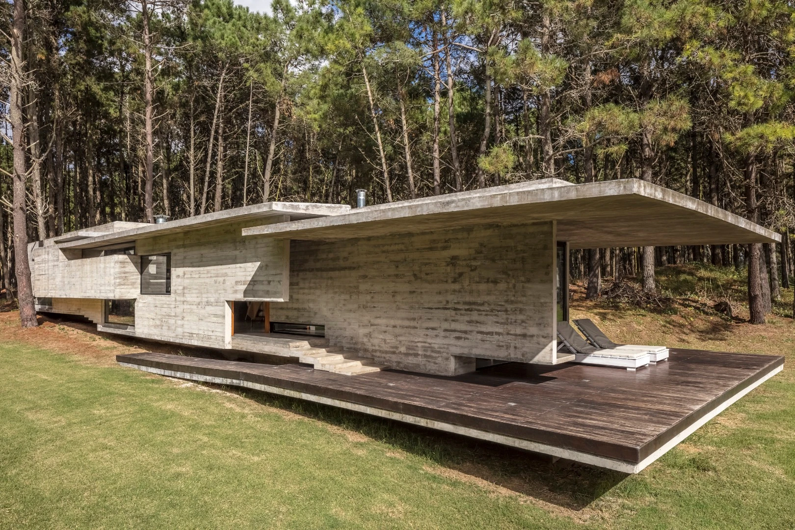 Concrete was chosen for the Forest House in part due to the low maintenance it requires