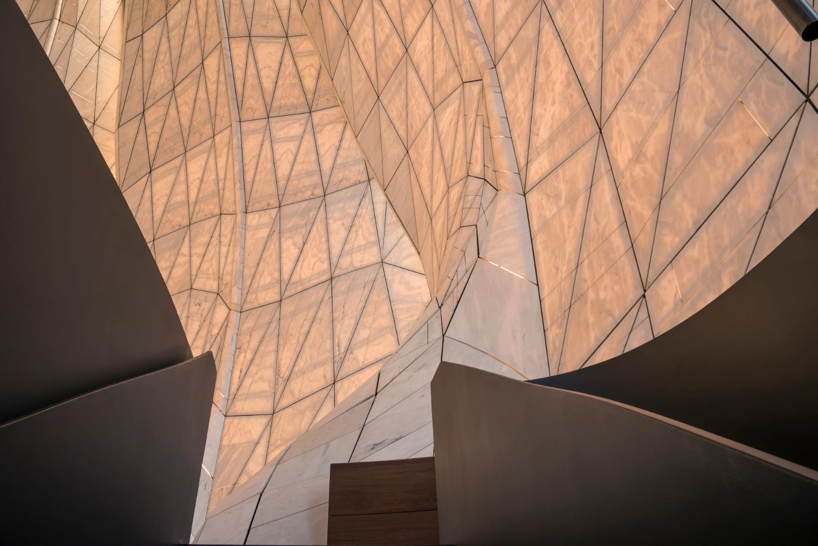 The unique translucent wall panels of the Bahá’í Temple of South America