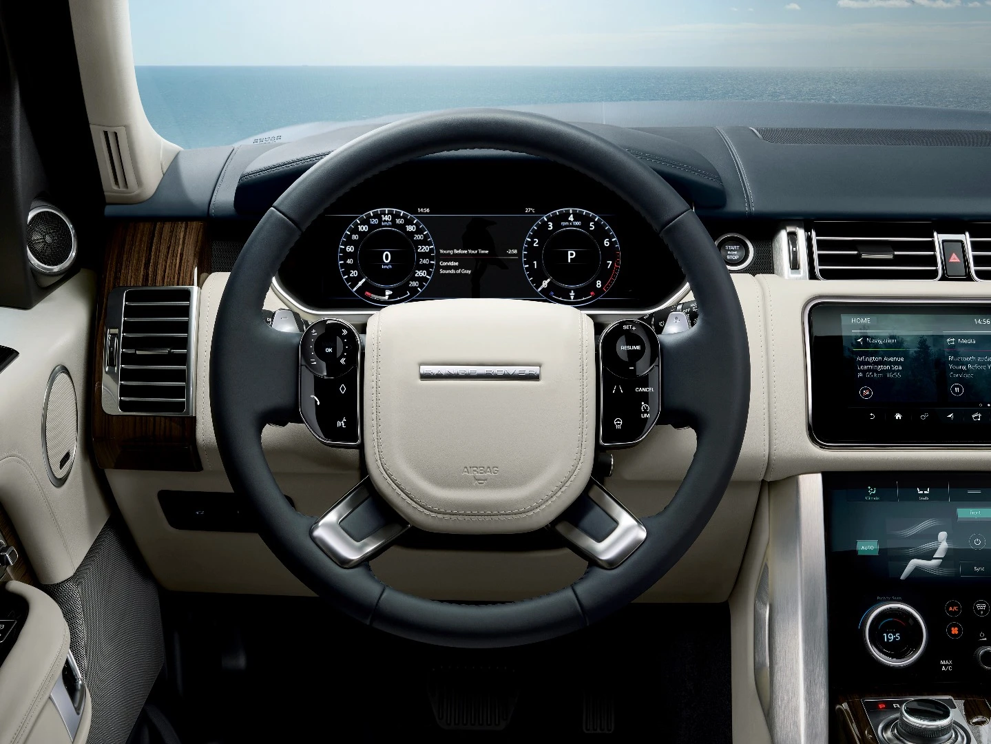 A redesigned cabin and new-look infotainment system make for extra comfort on the inside of the Range Rover P400e