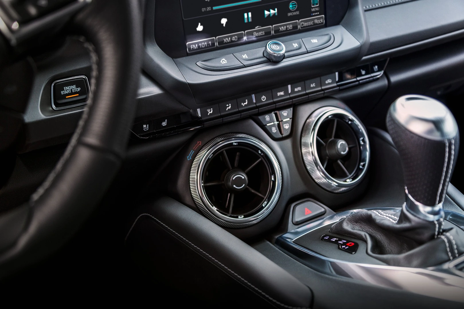The Camaro lets you control air conditioning by twisting the outside of the vents