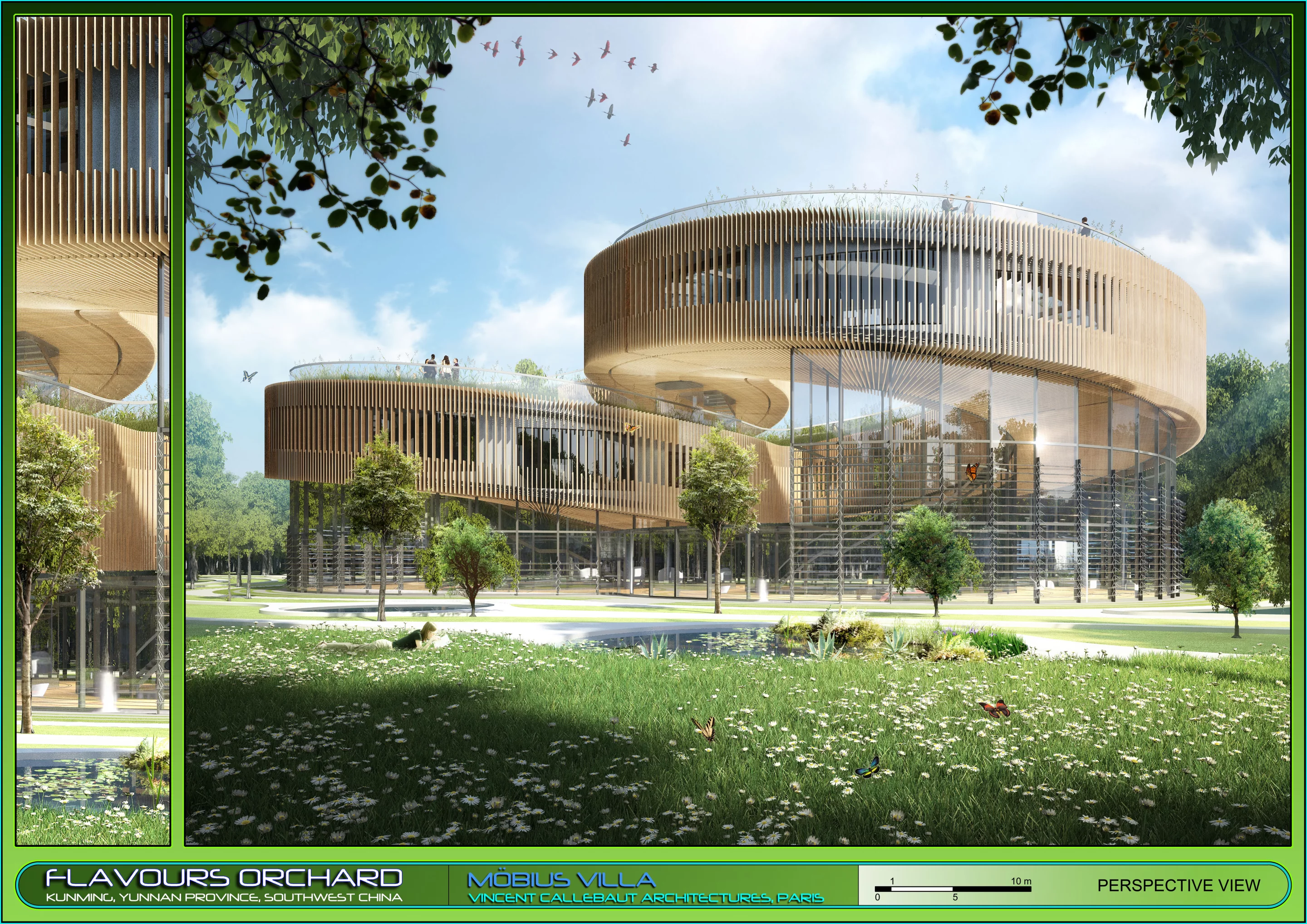 Mobius Villa main pedestrian view (Image: Vincent Callebaut Architectures)