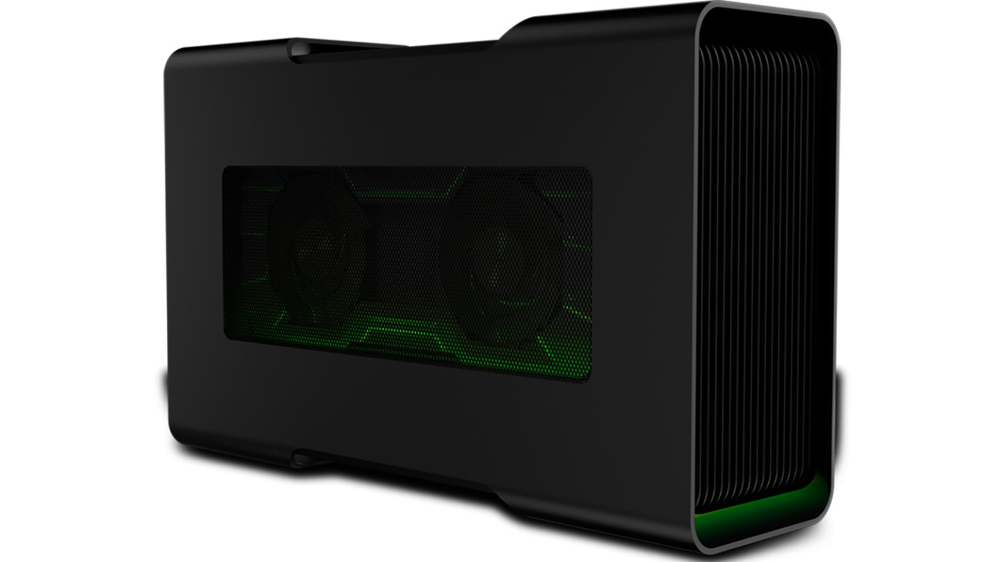 While there's only an integrated Intel HD Graphics 520 solution included in the laptop itself, users will be able to plug in external graphics cards via an optional accessory, known as the Razer Core