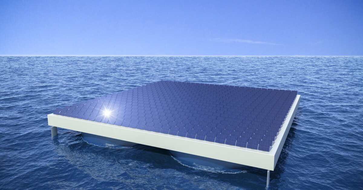 Solantic Platform Raft Giant wave-riding platform design puts solar power out to sea