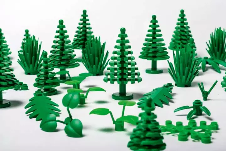 Lego says the new pieces made with sugarcane ethanol make up between one and two percent of the total plastic pieces it produces