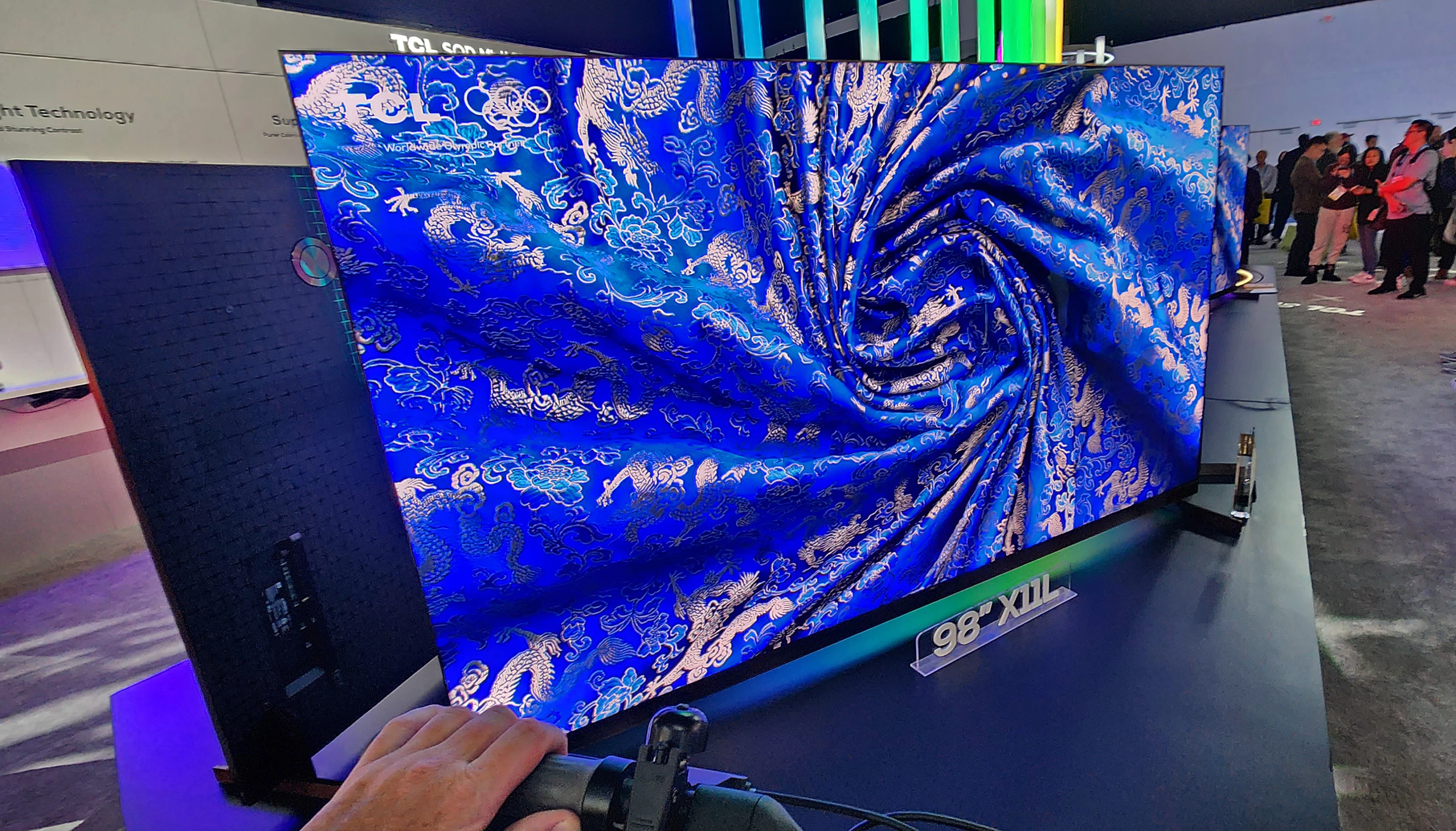 The 98-inch model of the TCL X11 on display at CES 2026, with excellent detail and color saturation