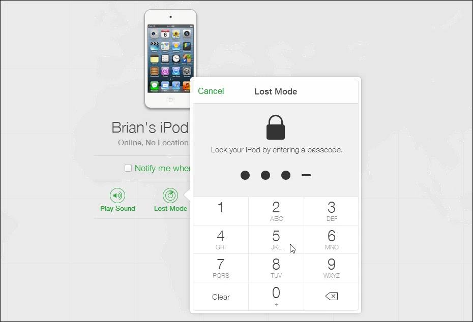 Lost Mode allows you to remotely change the passcode of your device is lost or stolen