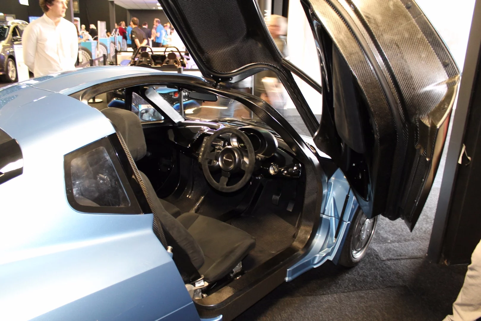 Butterfly-wing doors open