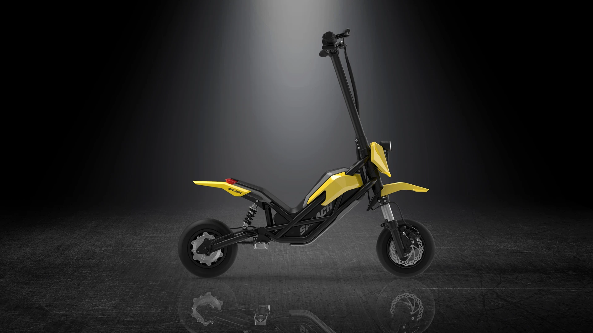 Splach says that the low center of gravity should "ensure stability and brilliant handling on the road"