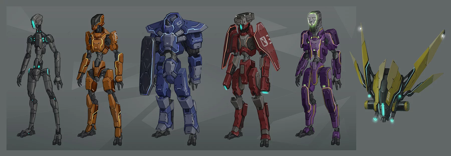 Enemy character models for Damaged Core