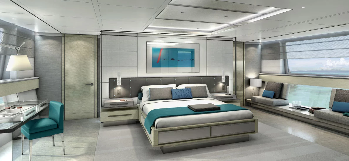 The Azimut Grande 140 Trideck interior