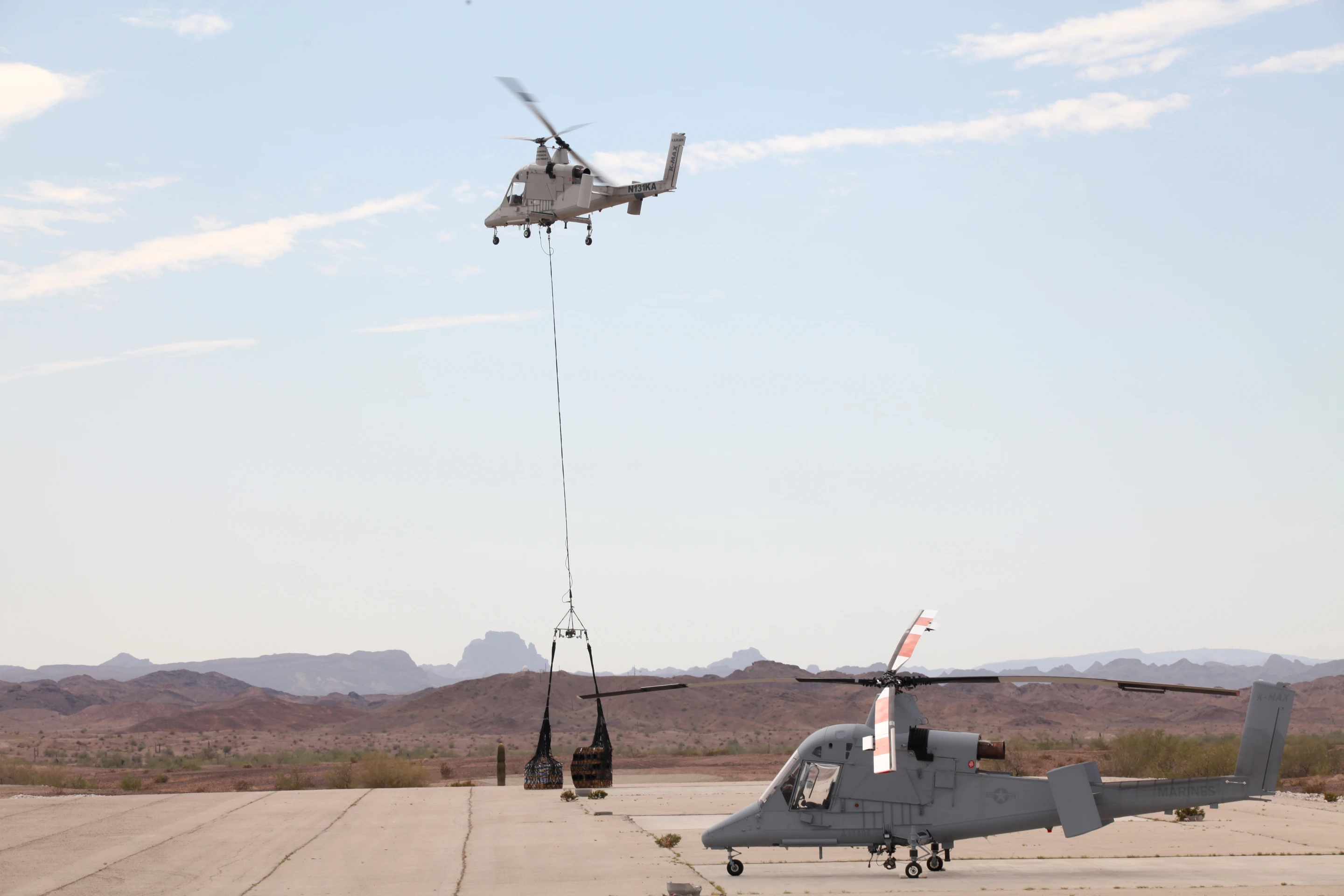 The K-MAX has also demonstrated the ability to deliver unmanned ground vehicles (Photo: Lockheed Martin)