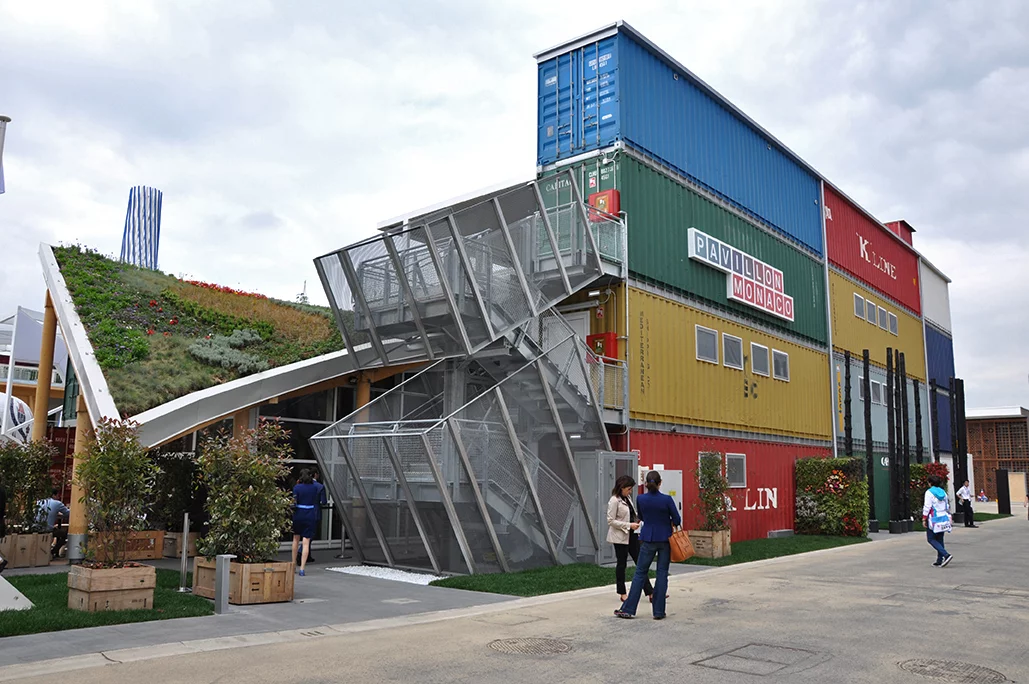 Monaco Pavilion is built with shipping containers