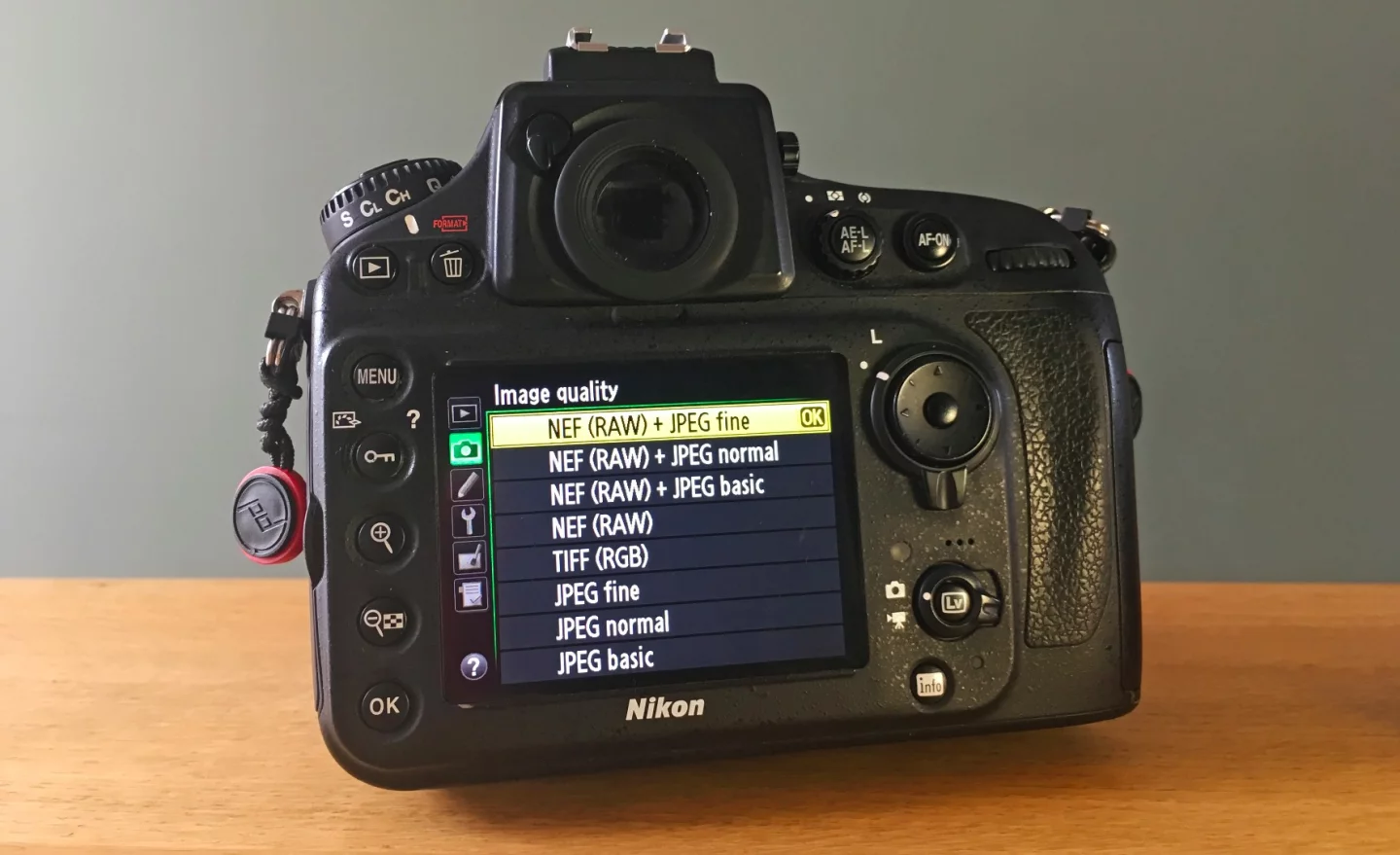 Shooting RAW files can be selected in the image quality menu on many cameras