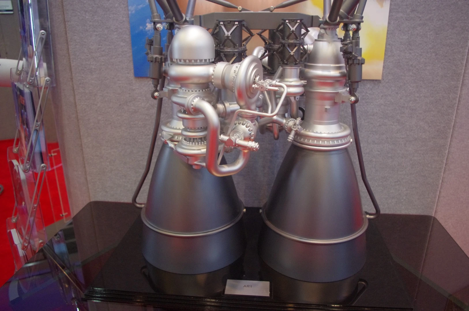 Yet another model from Aerojet Rocketdyne, this is the AR1 booster engine. "Using an advanced oxidizer-rich staged combustion engine cycle, the liquid oxygen/kerosene AR1 will generate 500,000 lbf of thrust at sea level," says the company. "The thrust class enables the engine to be easily configured for use on multiple launch vehicles, including the Atlas V and the Advanced Boosters being considered for NASA’s Space Launch System."
