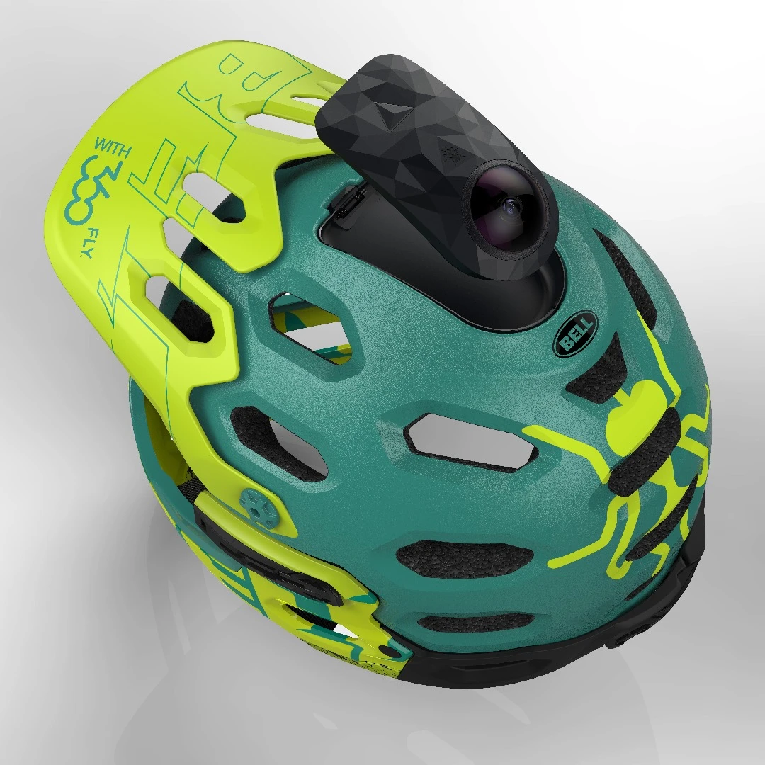 The BRG Sports Bell Moto 9 off-road motorcycle helmet with integrated 360fly 360- degree 4k camera