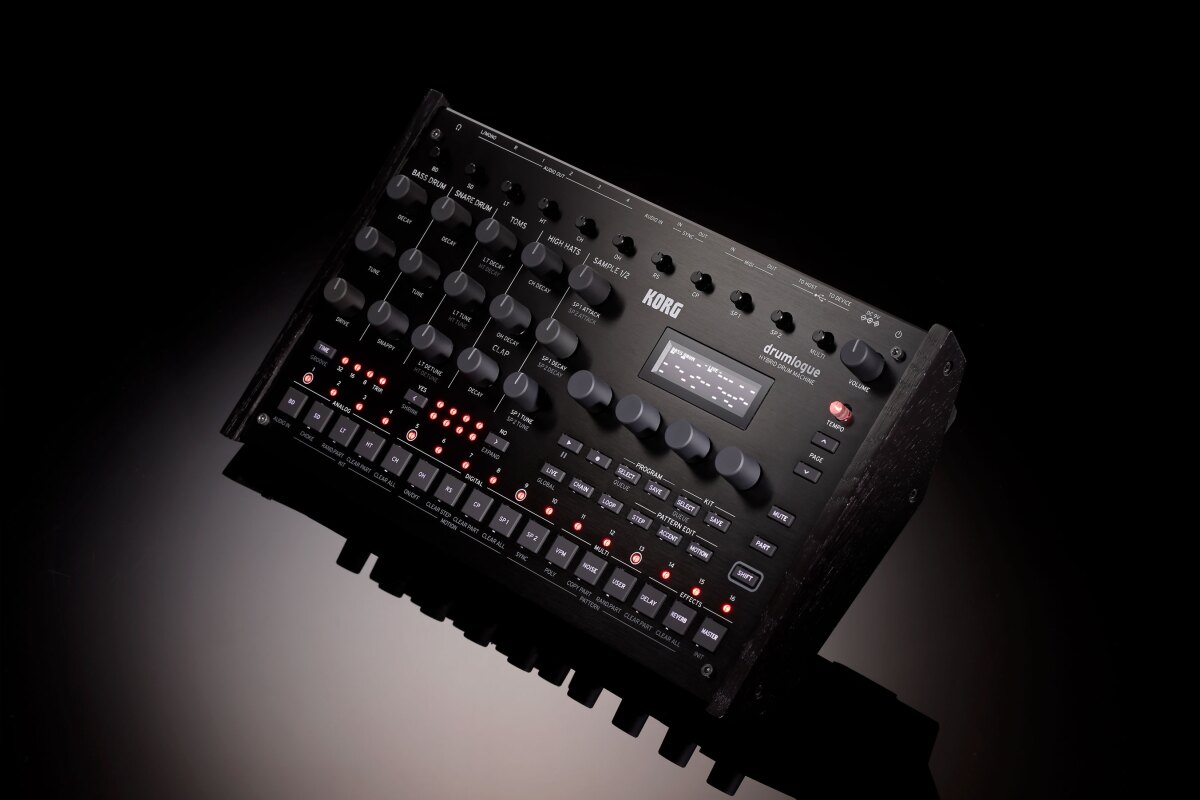 Korg boasts that the "three-fold hybrid" Drumlogue represents a paradigm shift in drum machines