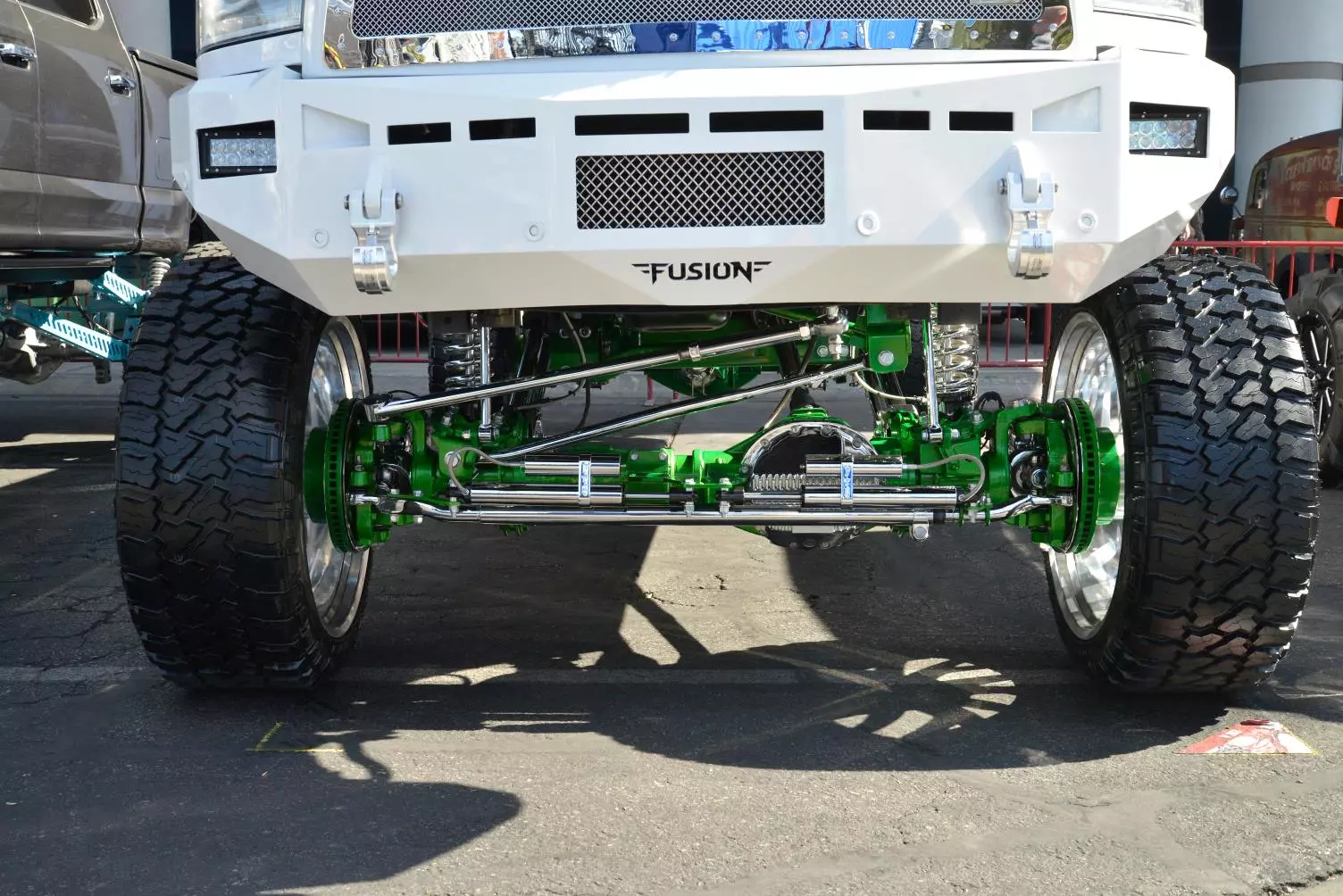 The trucks of SEMA tend to scrape the sky or the ground