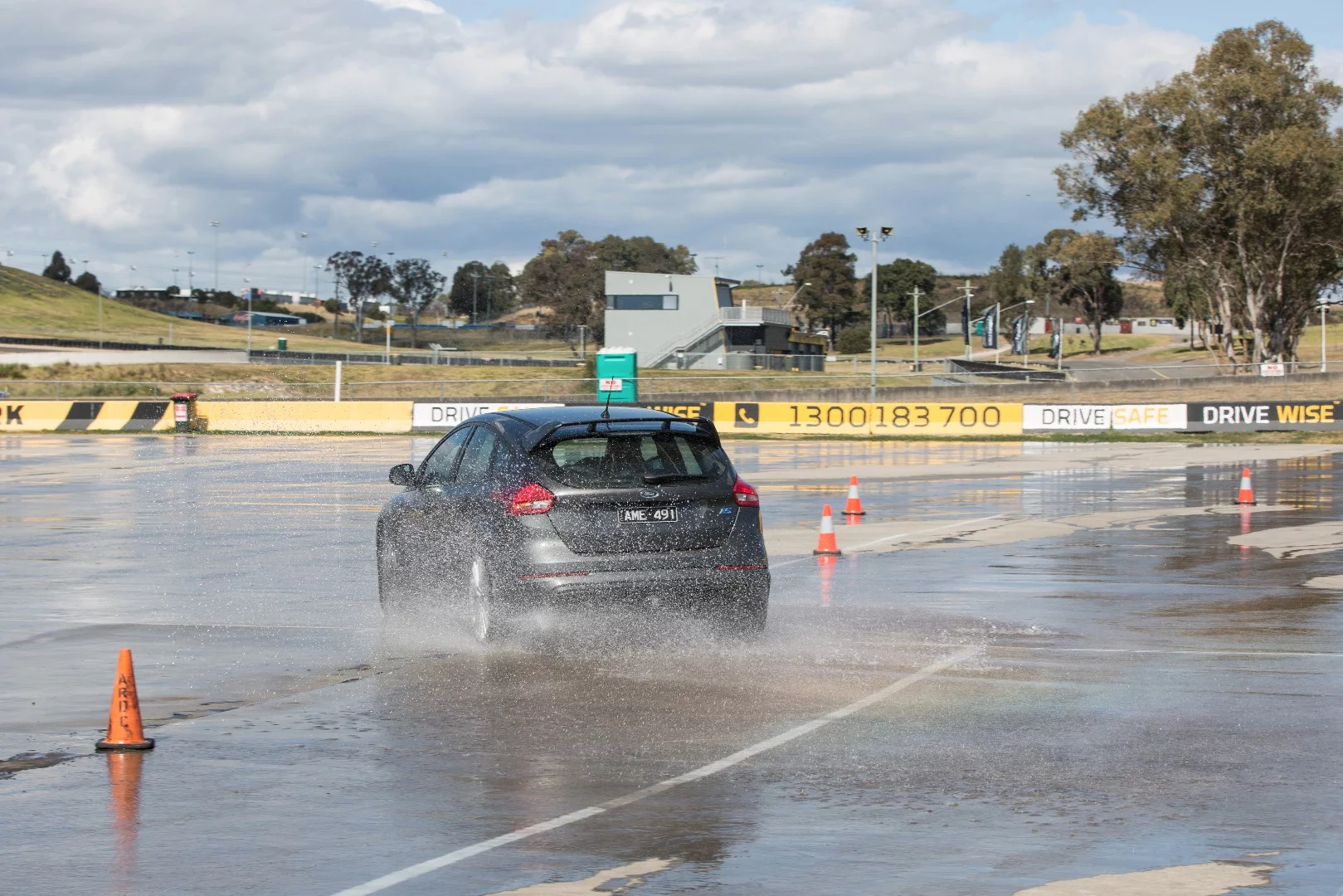 We spent some time using the skidpad to explore how to steer the car with the throttle