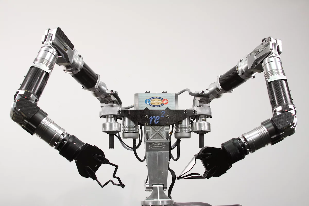 RE2 Robotics is moving into Phase II of developing an Underwater Dual Manipulator system for bomb disposal, like the Highly Dexterous Manipulation System (pictured) used on dry land