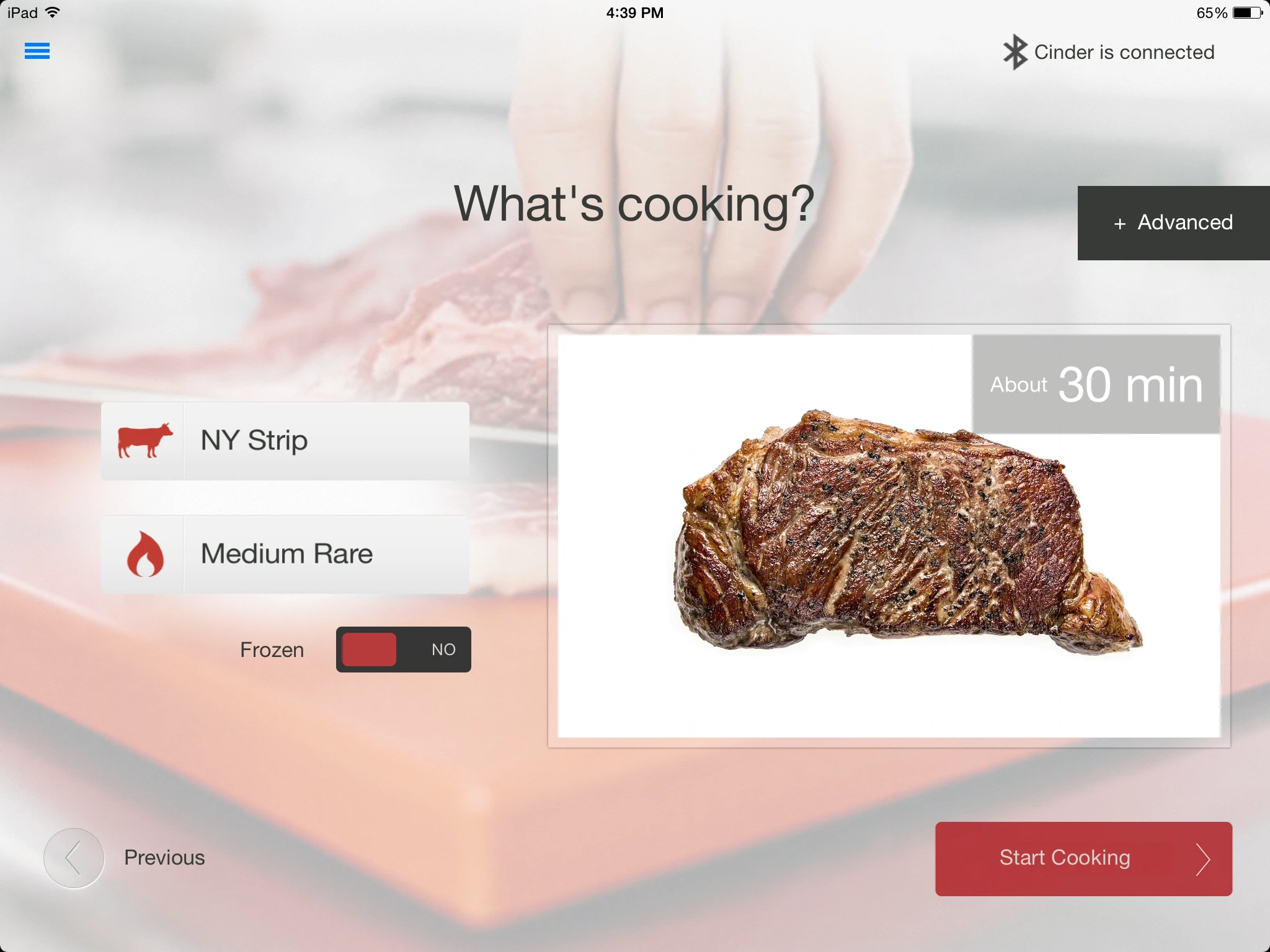 The Cinder Sensing Cooker can adapt to frozen foods