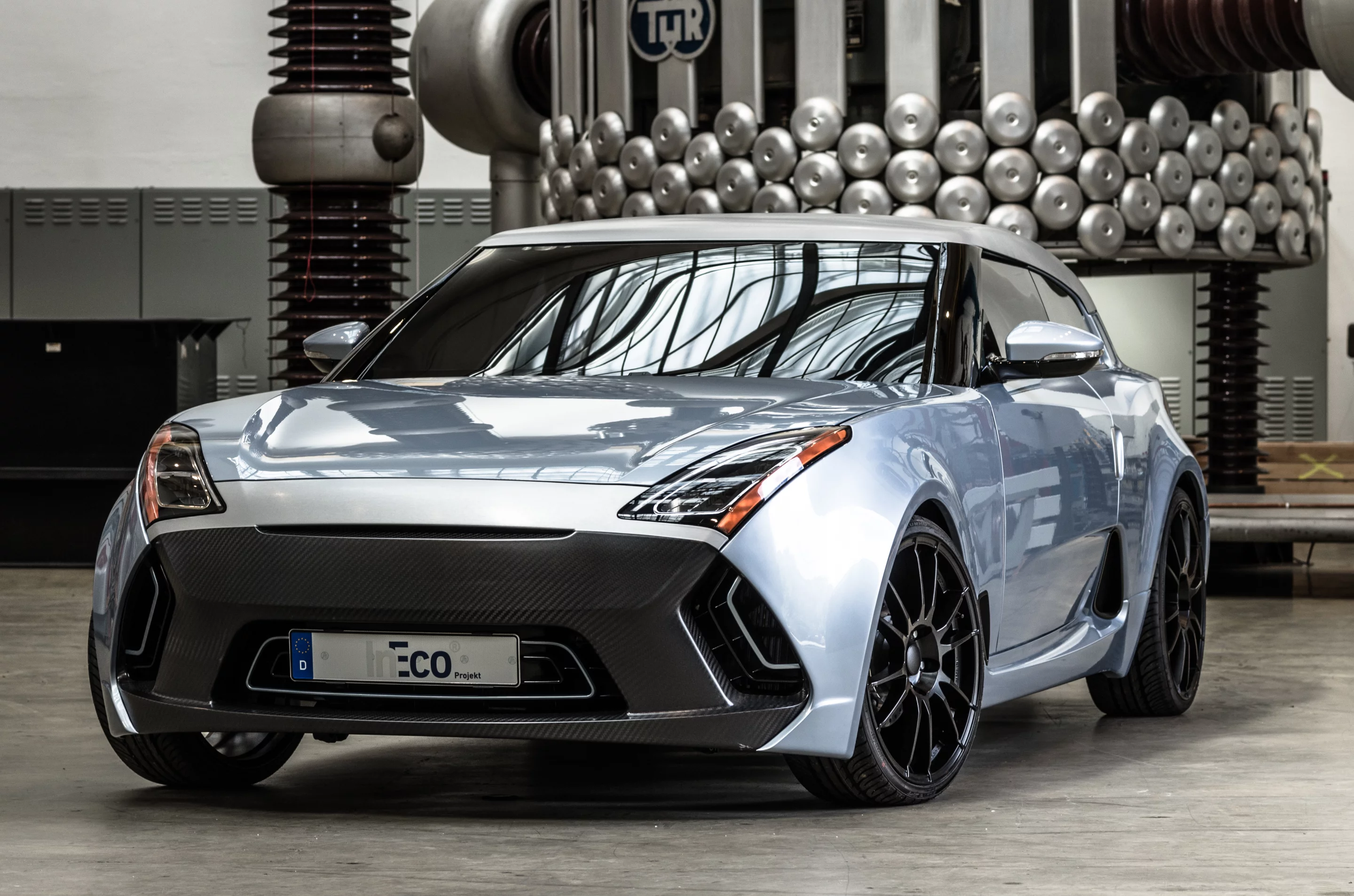 The InEco car weighs just 1,984 lb (900 kg)