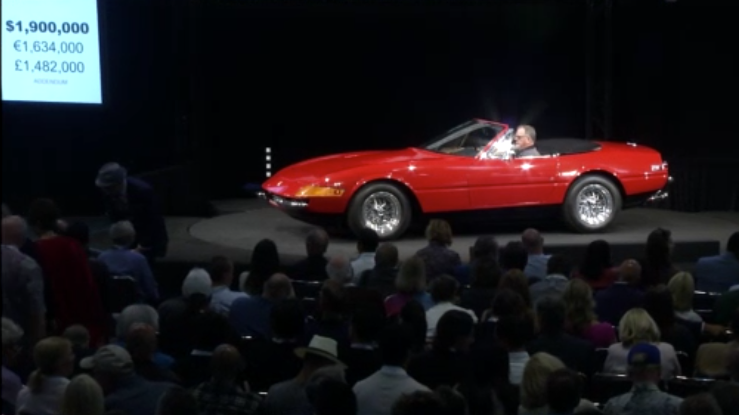$2,172,500 | 1972 Ferrari 365 GTB/4 Daytona SpiderEstimate: $1,600,000 to $2,000,000Official Auction Description: RM-SothebysLot 234