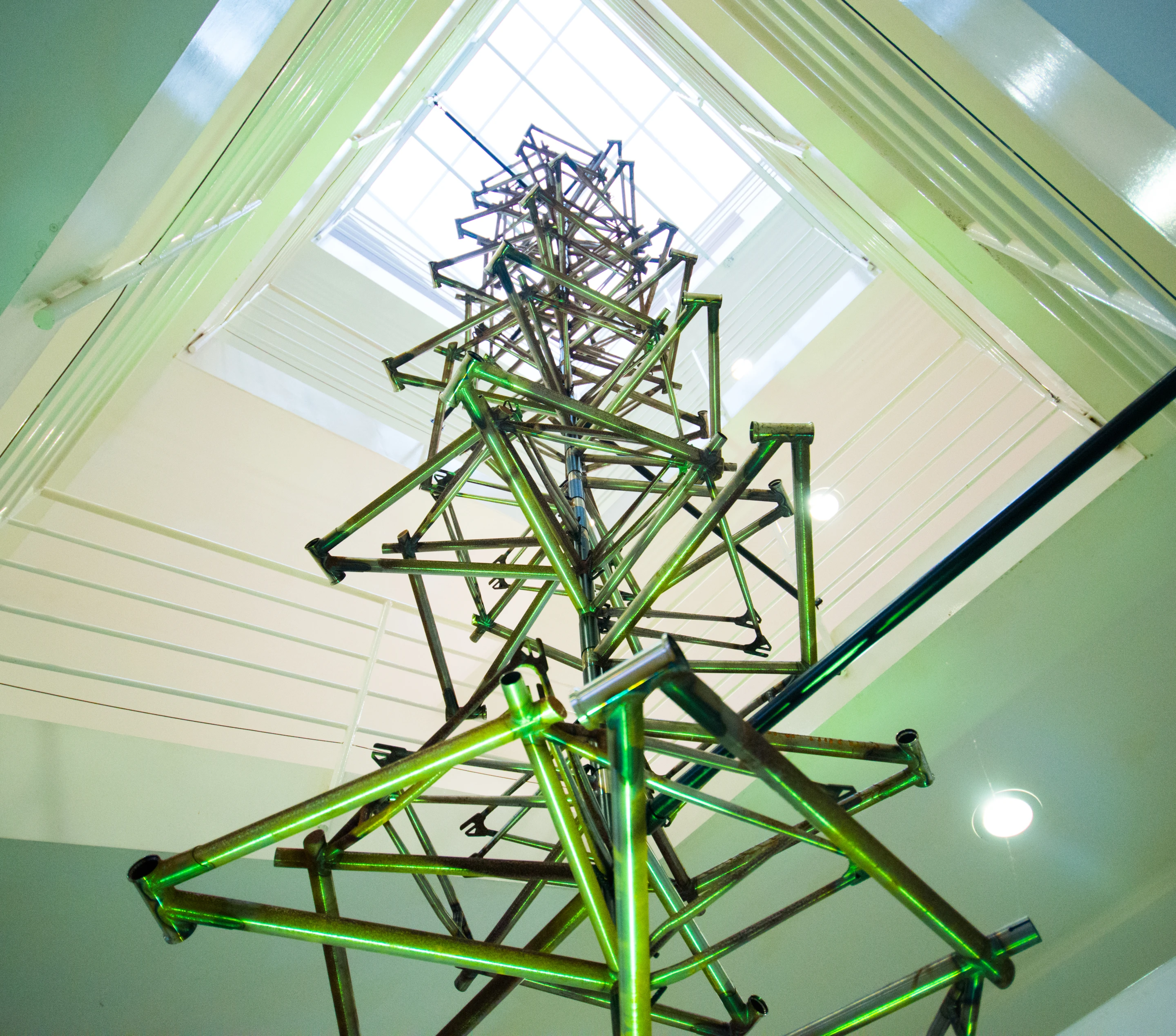 This sculpture by Ben Wilson is made from 90 bike frames