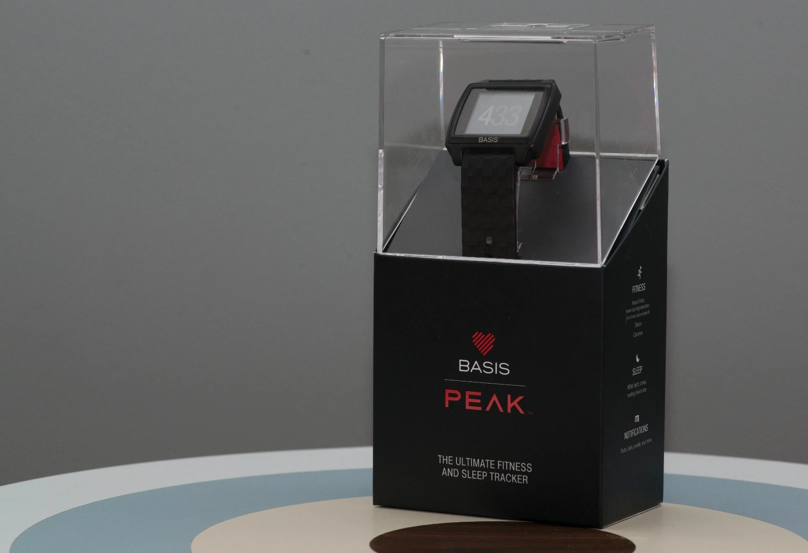 The Basis Peak fitness tracker comes boxed with a magnetic USB charging cradle (Photo: Simon Crisp/Gizmag.com)