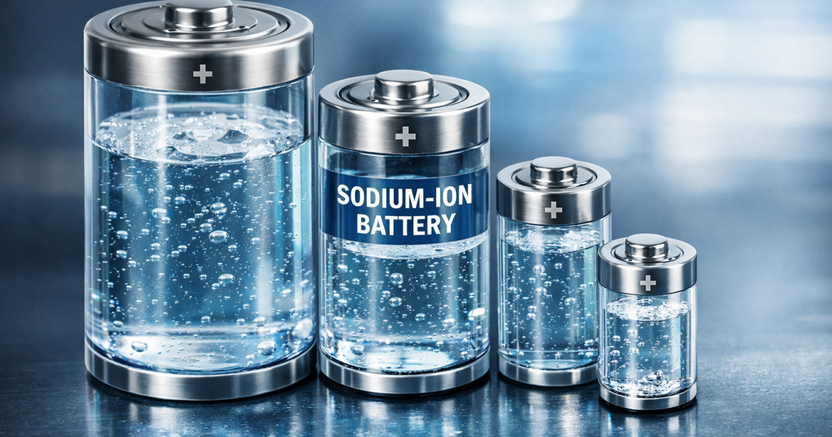 Sodium-ion batteries, like those imagined in this generative image, are emerging as a safer, cleaner alternative to lithium-ion technologies