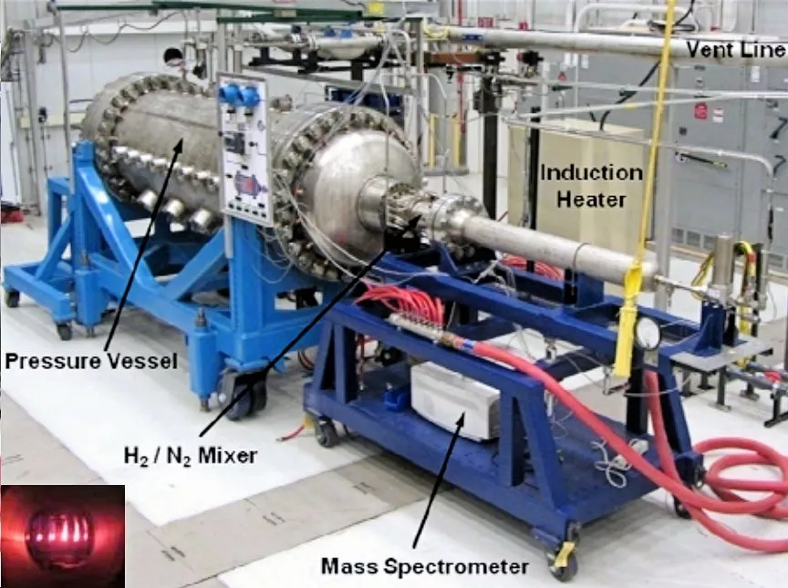 The NTREES primary chamber and diagnostic equipment (Photo: NASA)