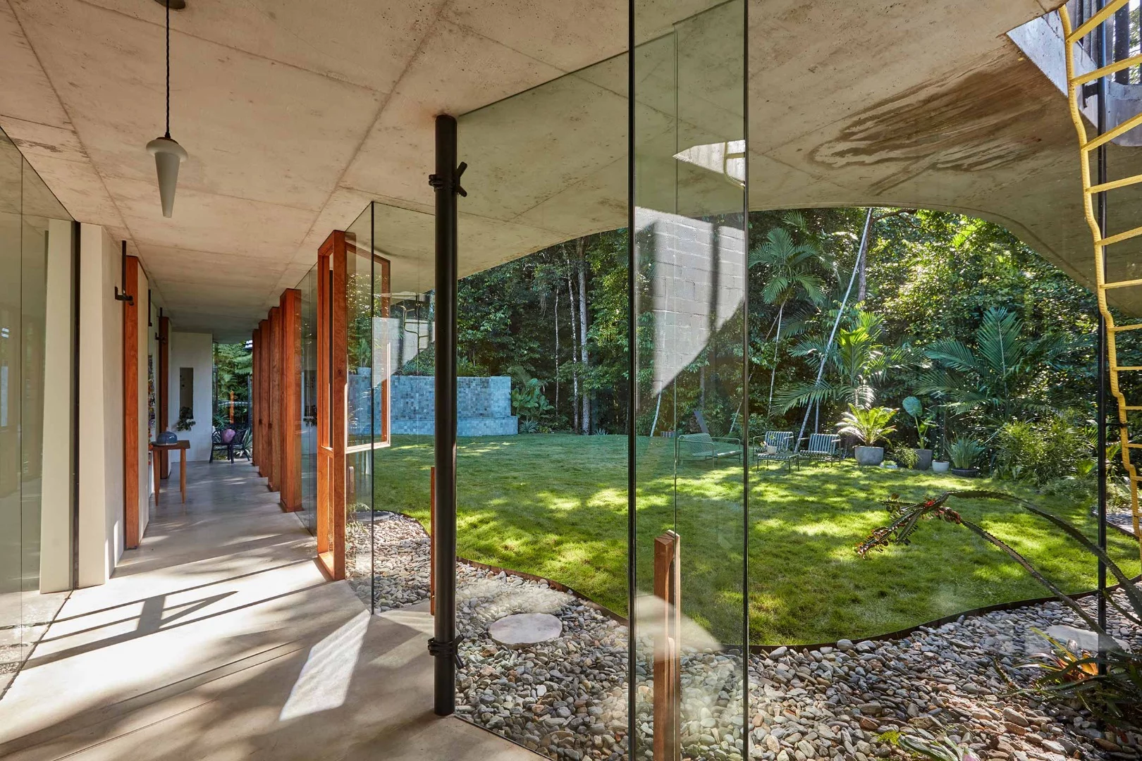 Pool and private courtyard at the Planchonella House