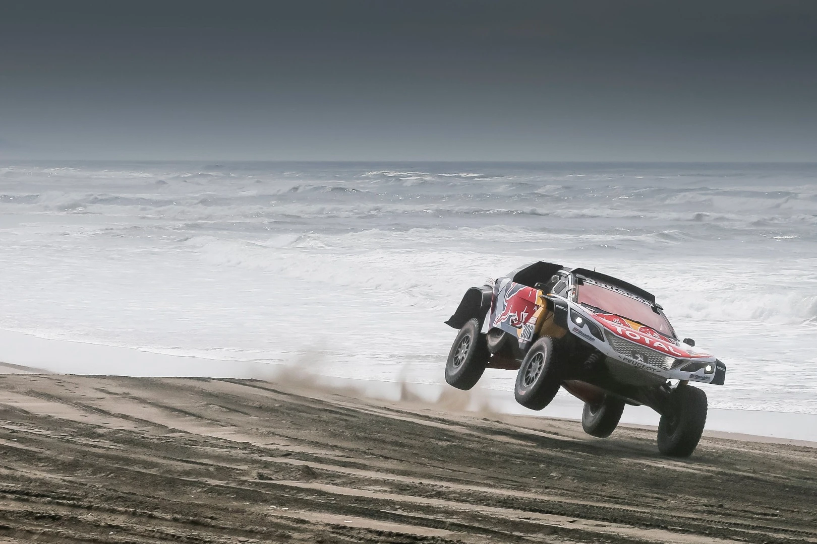 Sebastien Loeb and Daniel Elena styling out by the seaside during Stage 4