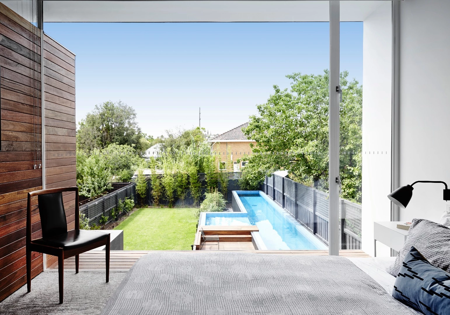 View toward pool and garden