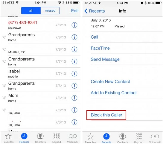 iOS 7 allows you to easily block annoying calls and texts to your iPhone
