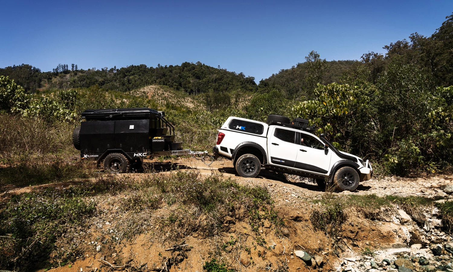 The Xplorer is built on a galvanized chassis with independent suspension and rides on mud-terrain tires