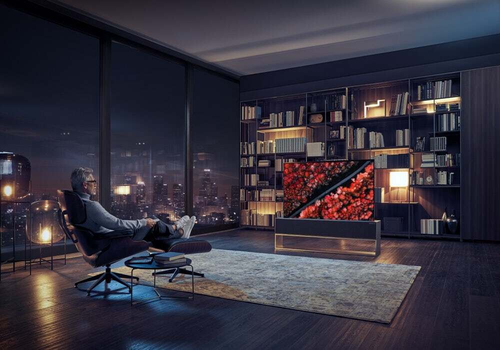 LG's world's first production roll-up OLED TV.