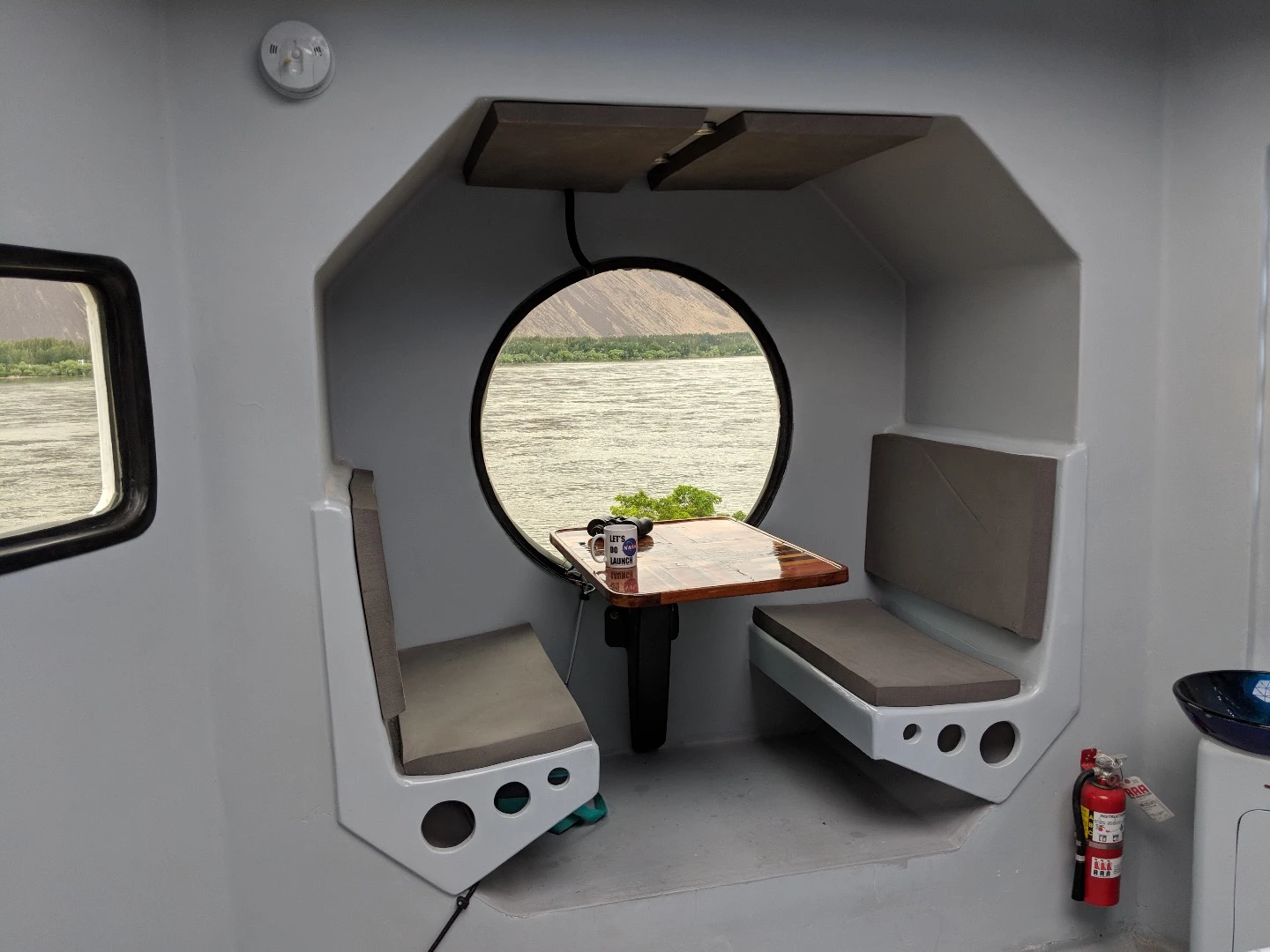 A shot of the Lunar Lander's dining area