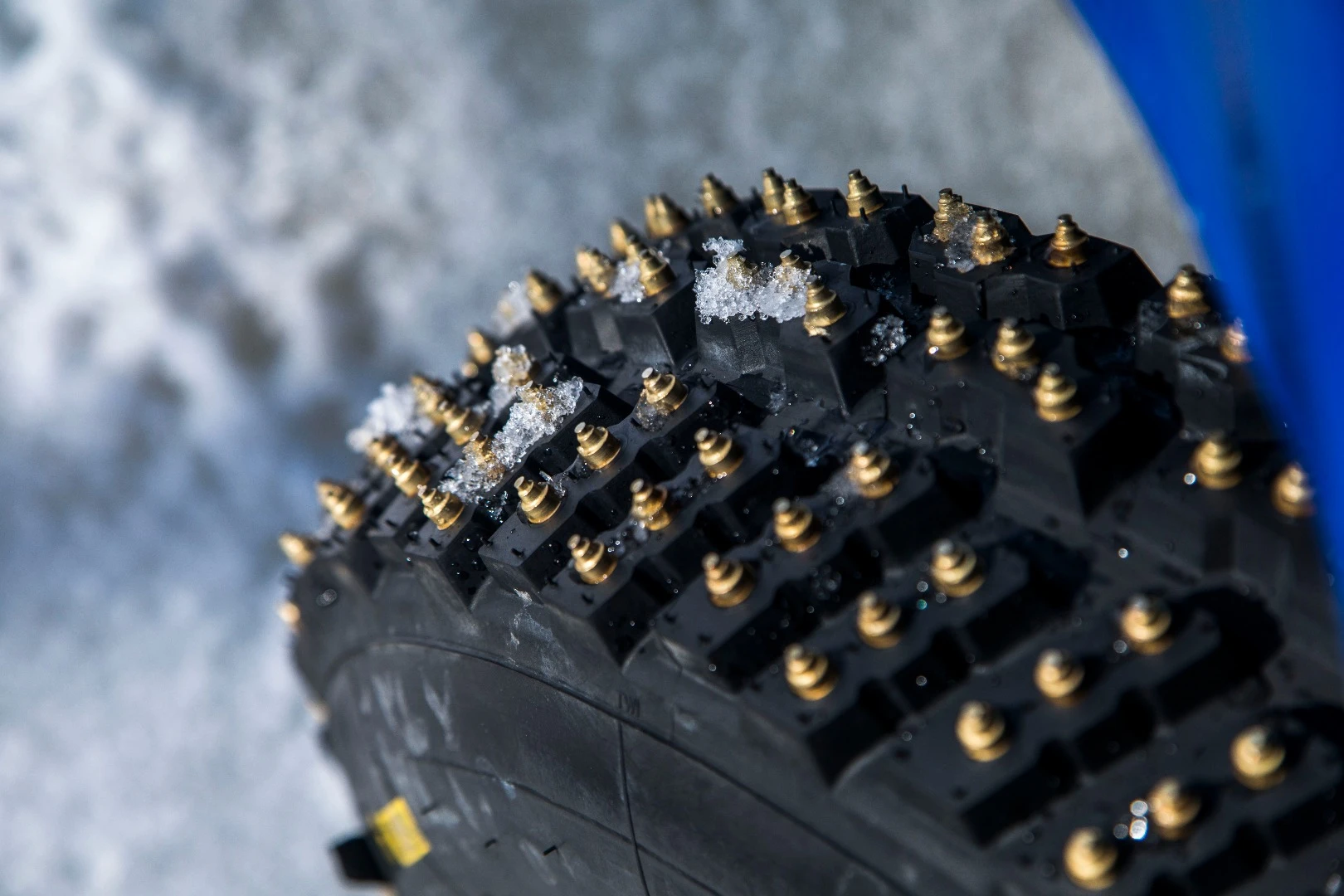 Studded tires are a must when taking on snowy roads. They're also handy for strafing bobsled runs