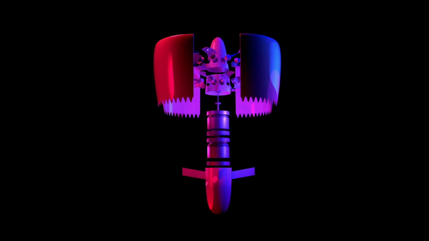 Contra-rotating fans provide redundancy at each corner