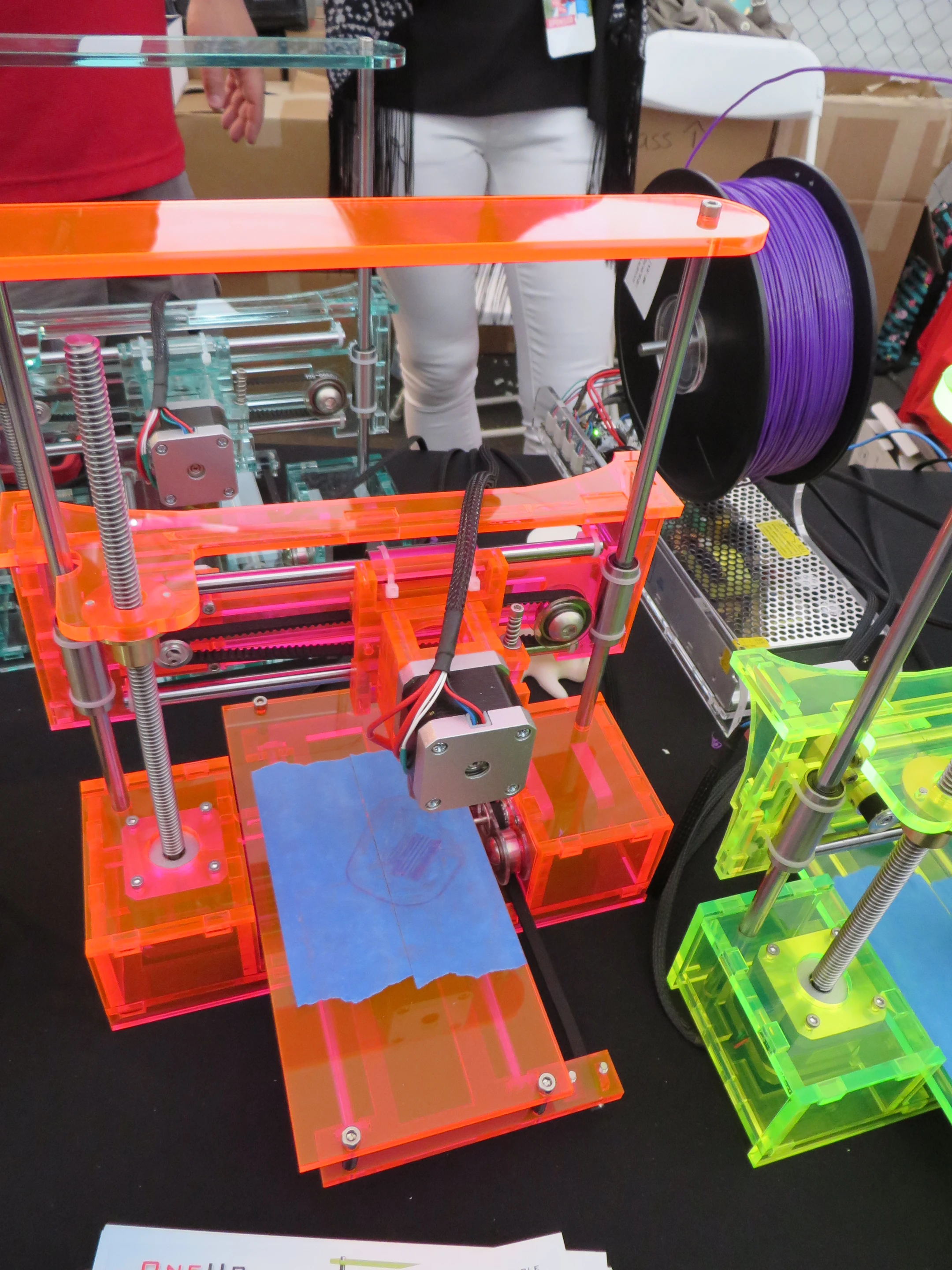 Looking down at the production bed of a QU-BD printer