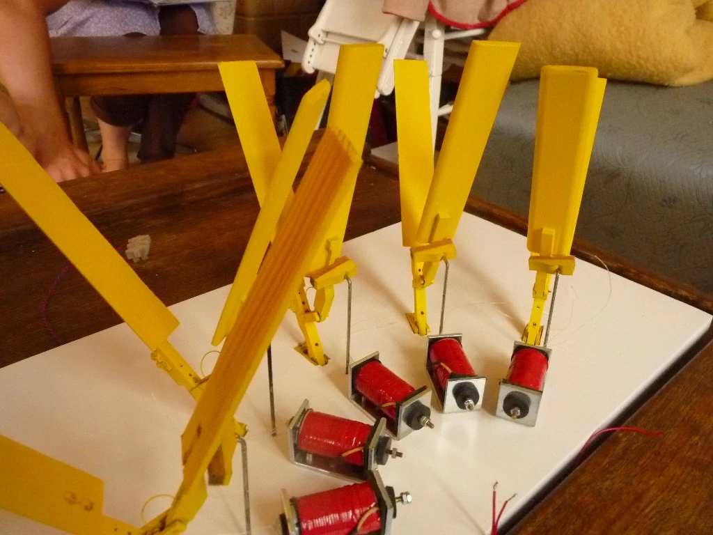 The hand-clap robots ahead of installation