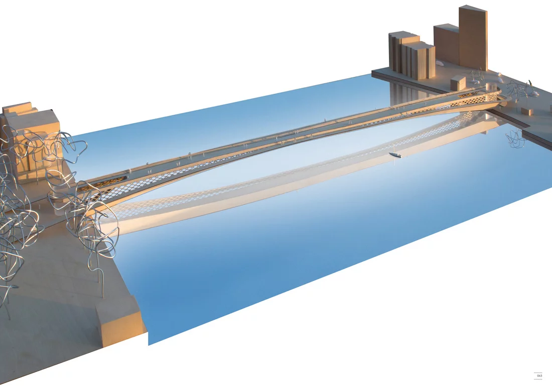 A straight span with gradually curving sides (Image: NEP Bridge Competition)
