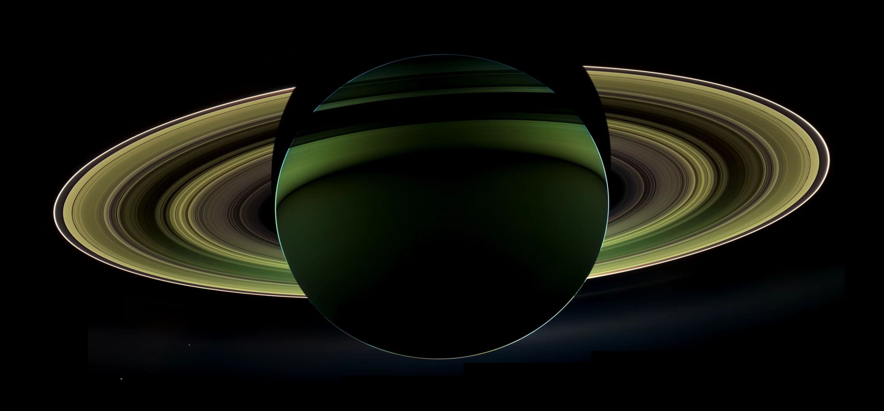 Saturn as seen by Cassini on its far side (Image: JPL/NASA)