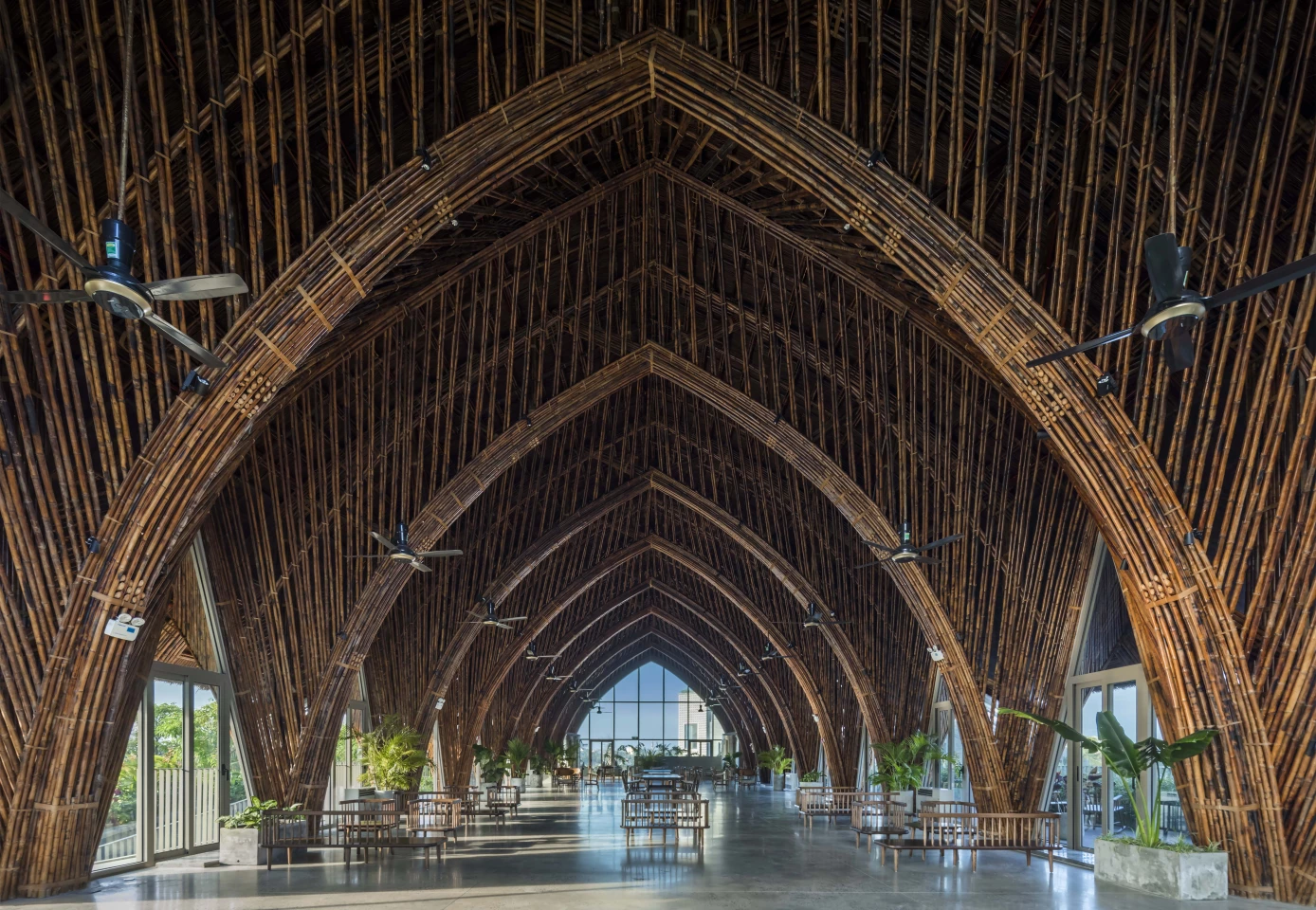 Casamia Community House's intricate ceiling reaches a maximum height of 9 m (2