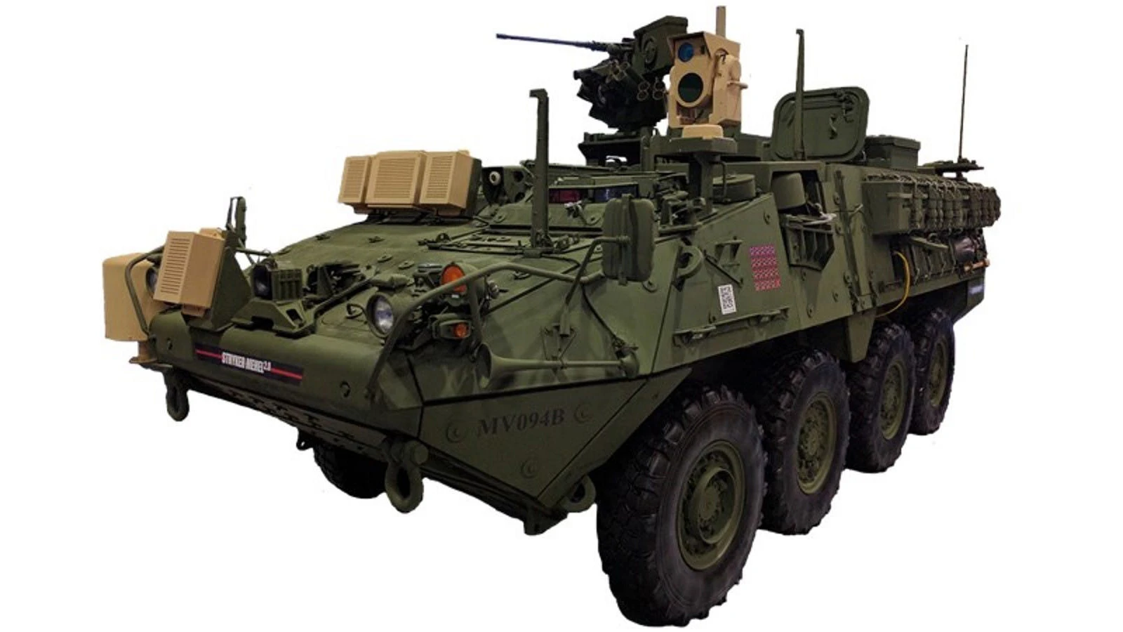 MEHEL is a laser test bed on a Stryker armored fighting vehicle chassis and serves as a platform for research and development