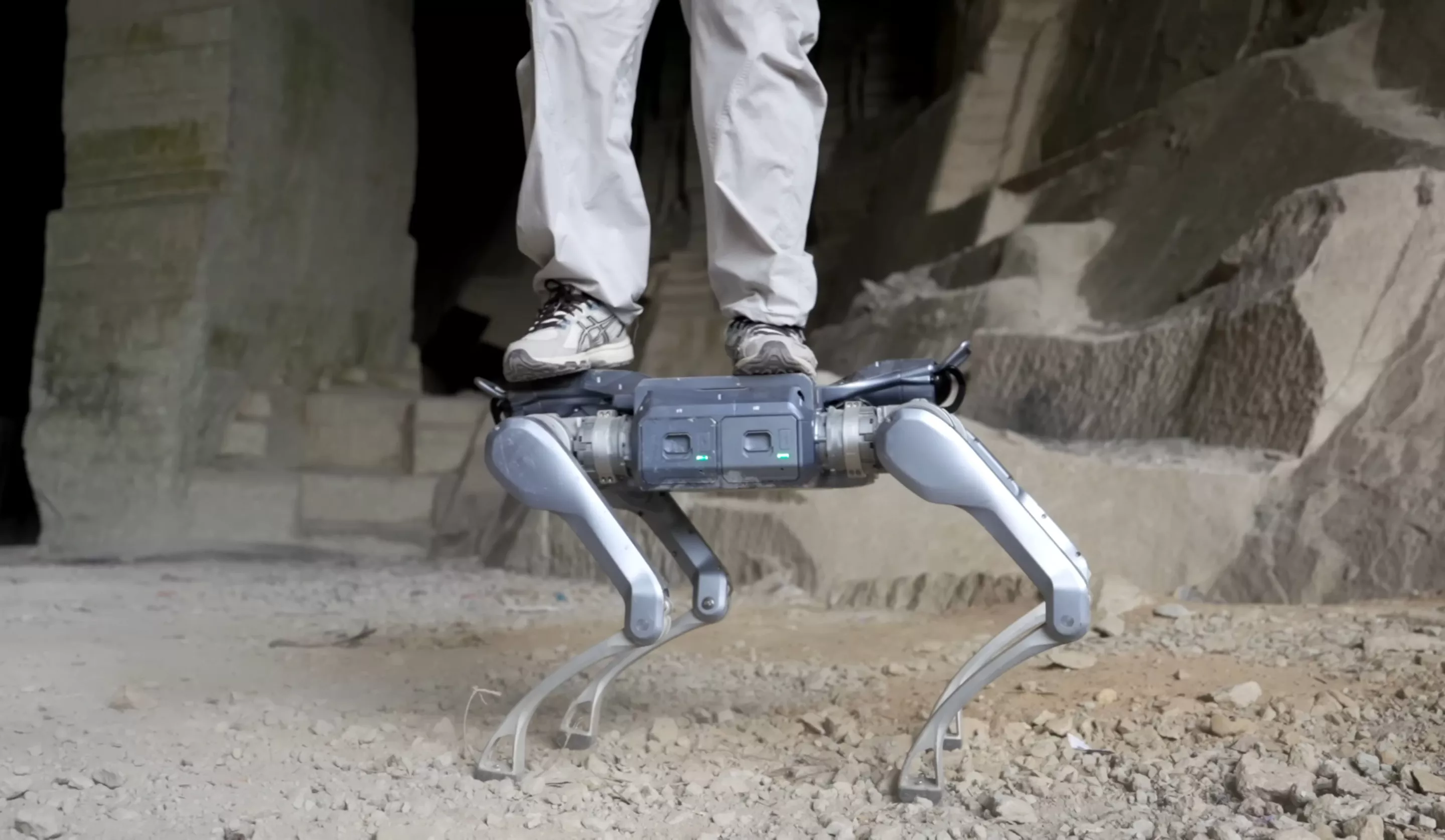 The A2 can support a standing weight of 100 kg, though that drops to 25 kg when the quadruped is on the move