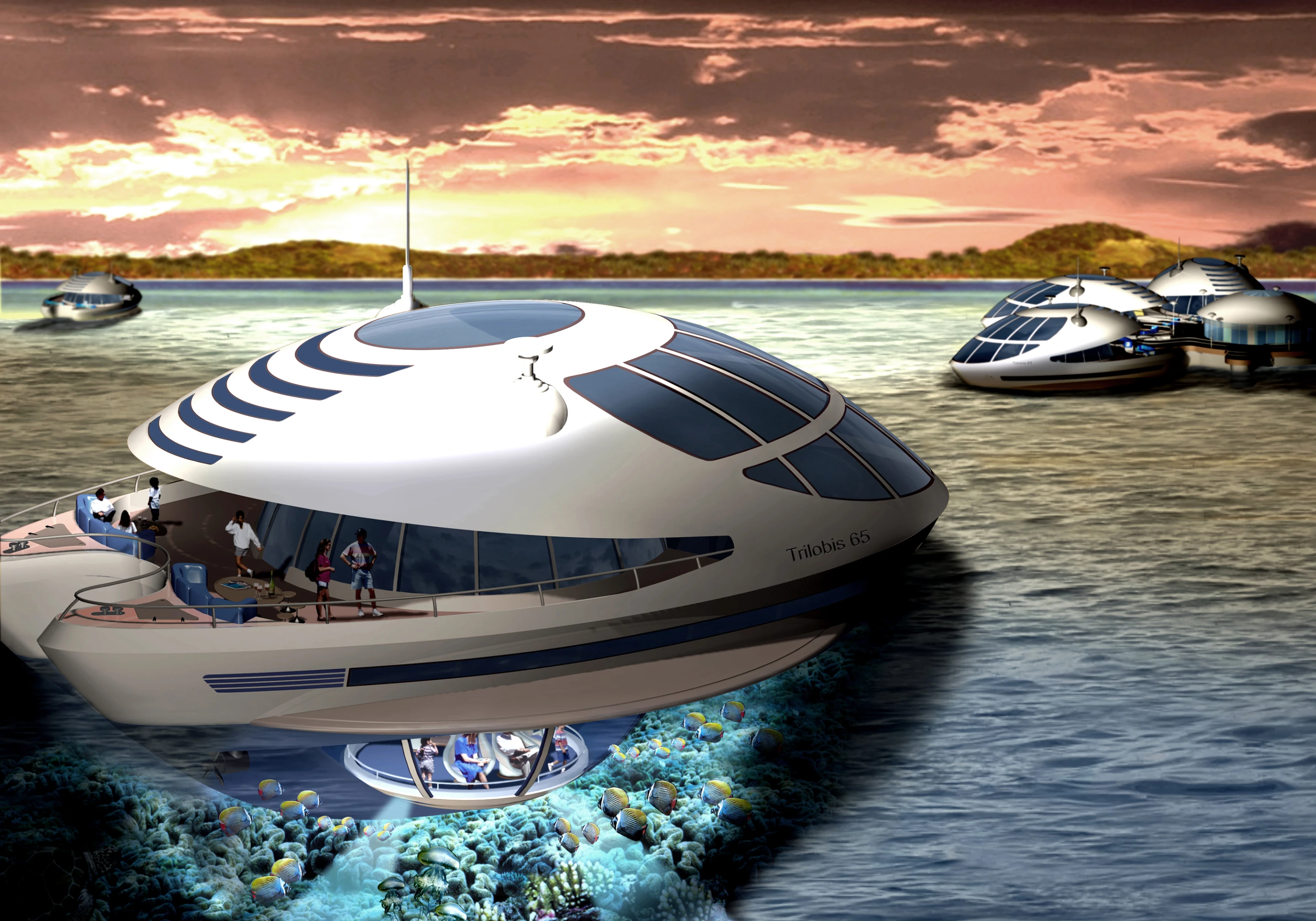 Amphibious 1000, Qatar's Italian designed Floating Resort (Image by Giancarlo Zema Design Group)