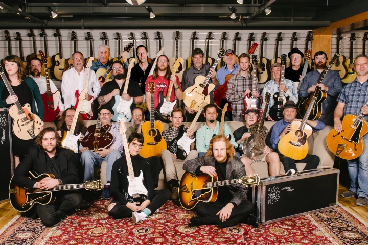 Gruhn's staff with the 29 guitars at the beginning of the week.