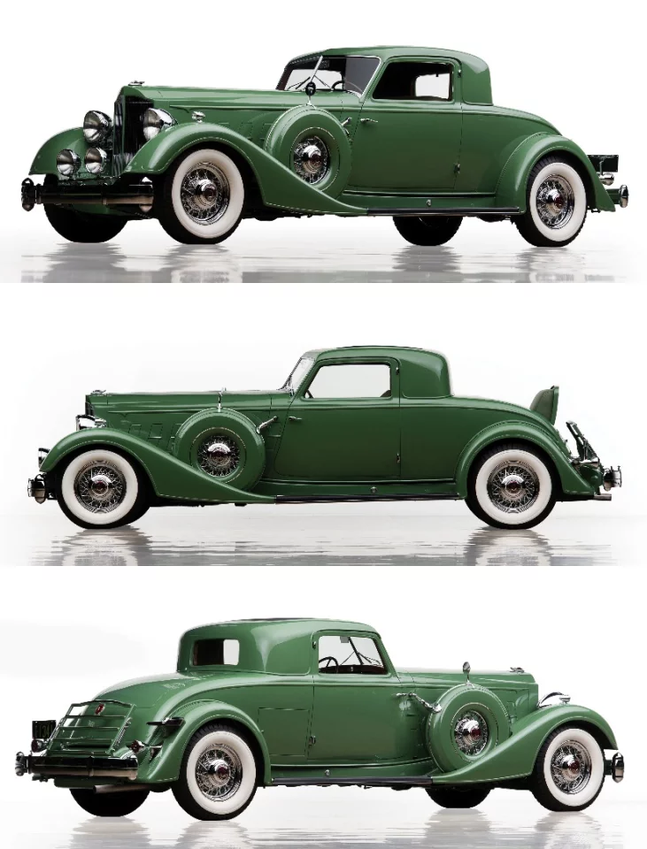 This 1934 Packard Twelve Individual Custom Stationary Coupe by Dietrich (Lot 233) sold just outside the top 100 cars of all time at $4,180,000, at the same time as besting the previous world record price for a Packard by nearly a million dollars. The previous record for a Packard was held by this 1934 Packard Twelve Runabout Speedster which sold at RM’s Scottsdale auction in January, 2006 for $3,190,000 (pictured directly below). The car which broke this nine-year-old record is one of just five surviving 1934 Eleventh Series Twelve Individual Custom Stationary Coupes, all but of which are held in long-term, private museum collections. There’s a great back story to the car, which involved a lot of detective work during its restoration, plus a few artifacts, which enabled the original Dietrich car to be recreated near atom perfect. The completed restoration took the 2005 Pebble Beach Concours d’Elegance by storm, winning First in Class, the CCCA Award of Excellence, and the Most Elegant Closed Car.