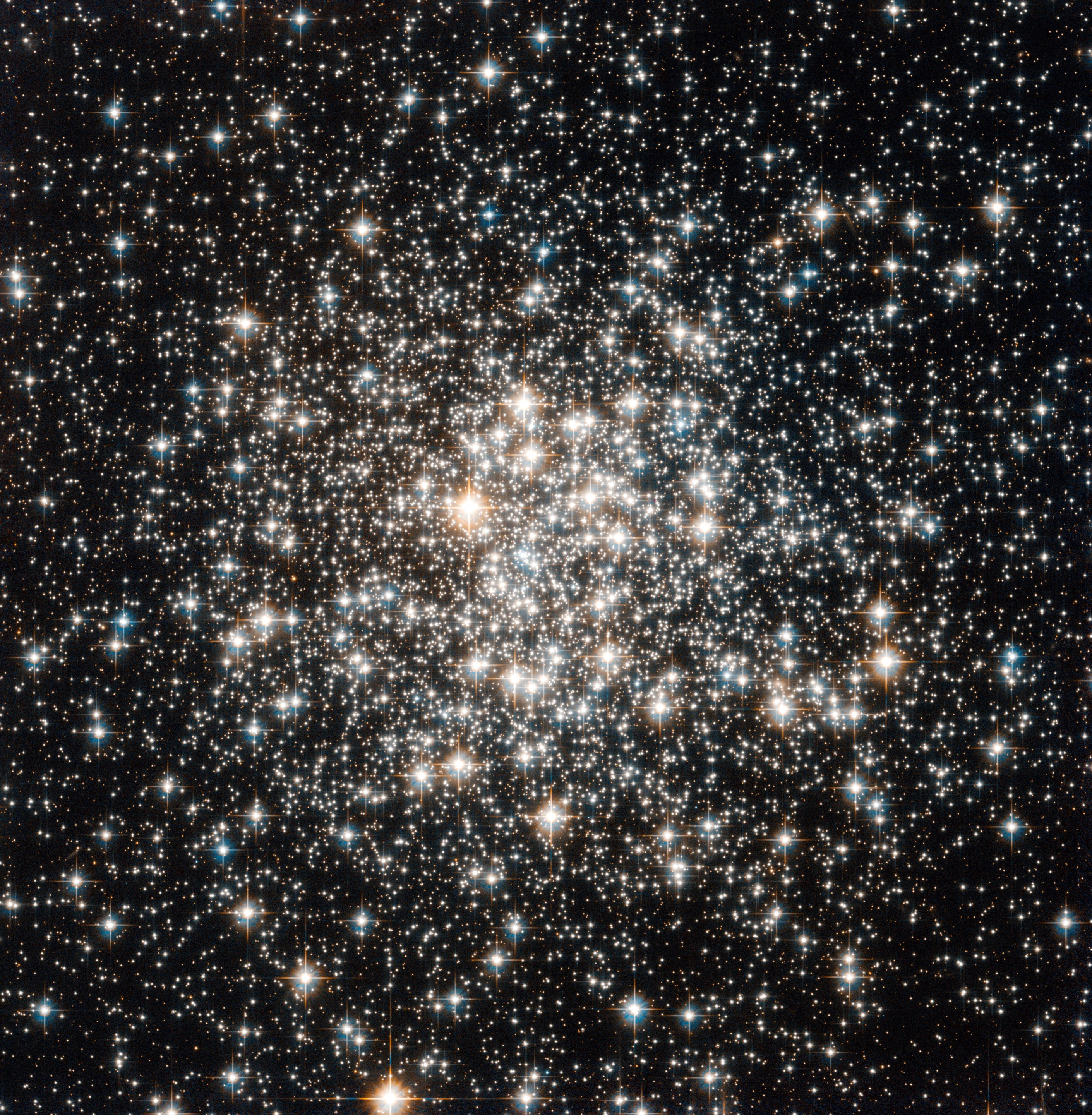 Hubble mosaic of M107, which is one of roughly 150 globular clusters embedded in the disk of the Milky Way